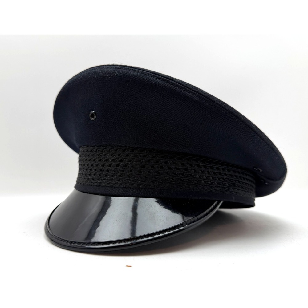 Midway Cap Co 5-Star Police Officer Visor Hat Mesh Band Dark Navy Blue | 7 1/4"